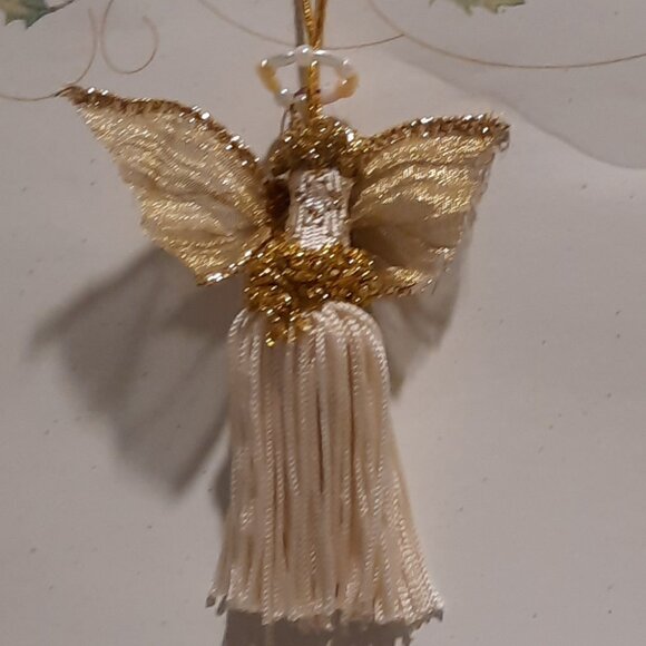 13 Handmade Tassel Angels with Gold Trim & Wings - Picture 2 of 6